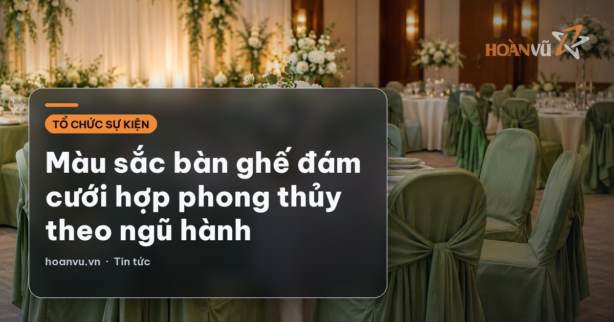 Màu sắc bàn ghế đám cưới hợp phong thủy theo ngũ hành