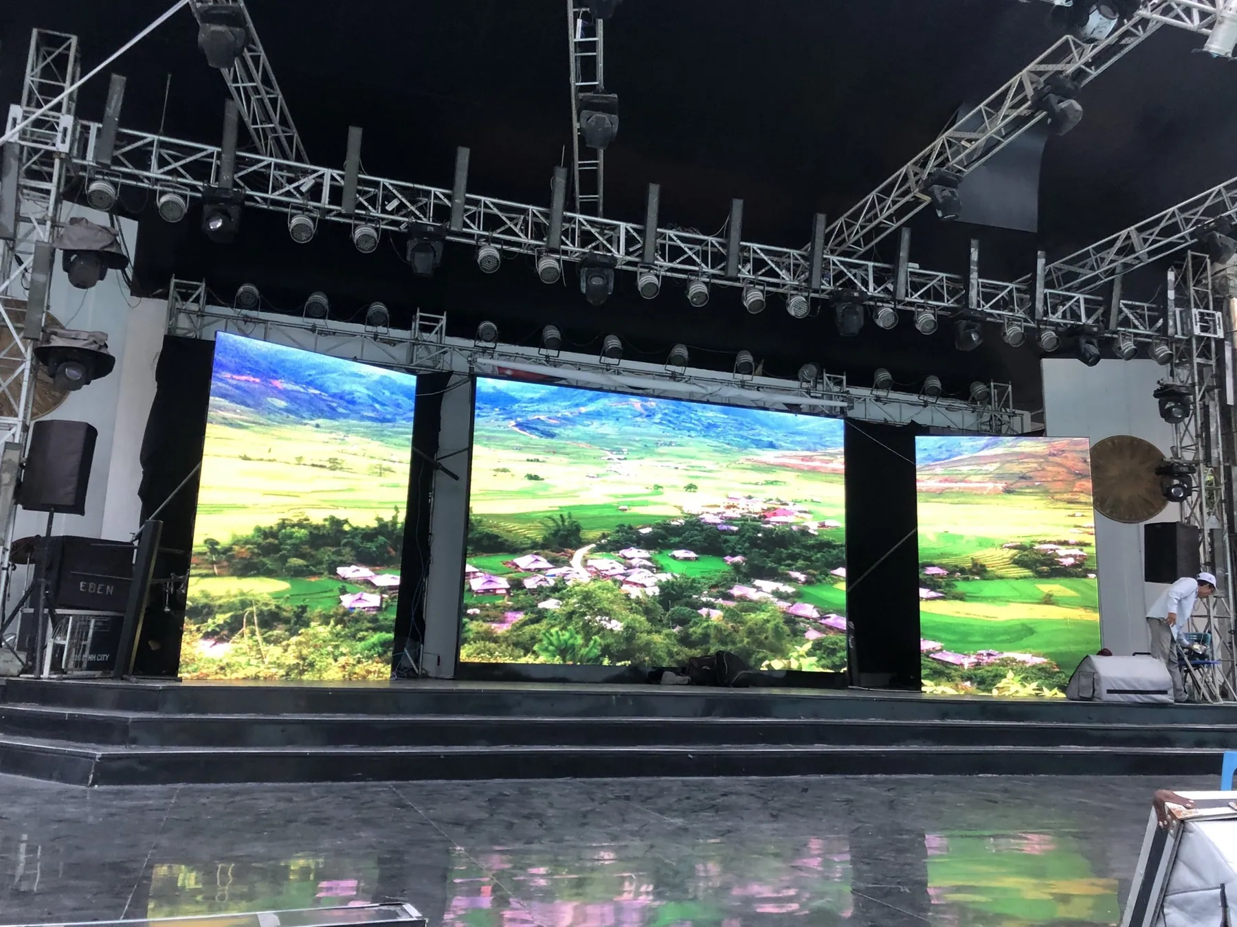 Outdoor stage with LED screens