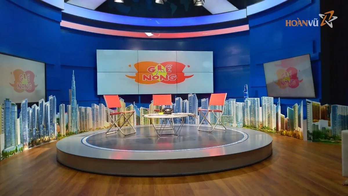 Trường quay talkshow với màn hình LED phía sau